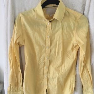 Yellow button down banana republic shirt